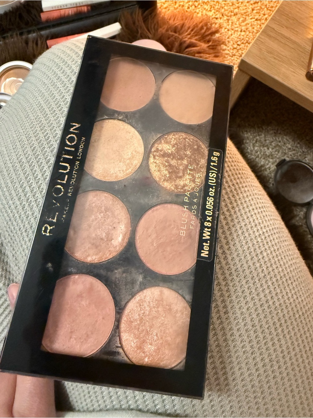 Revolution Highlighter & Blush Palette - Peach, Pink, Gold Tones